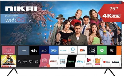 تلفزيون سمارت بدون اطار نيكاي، 75 بوصة، 4K، QLED، نظام ويب او اس، NIK75MEU4QLED - اسود product image 1