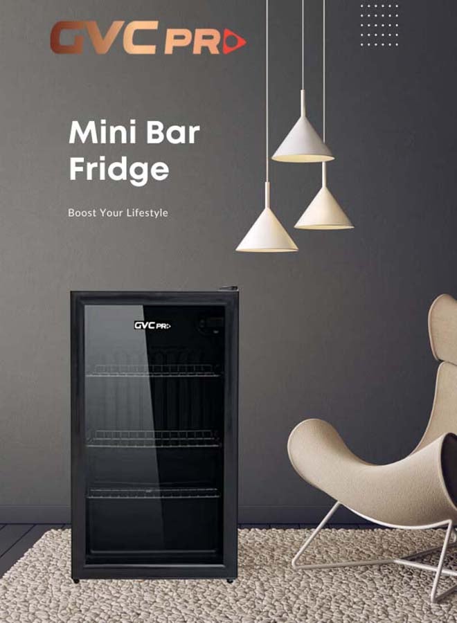 ثلاجة عرض جي في سي، 137 لتر، 1باب زجاجي، GVRG-195-2 - أسود product image 3