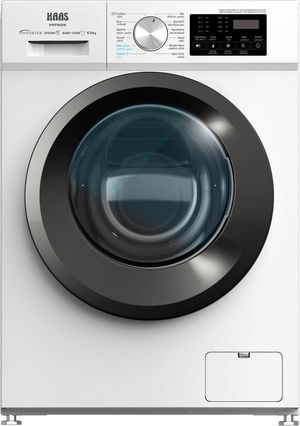غسالة ملابس اوتوماتيك هاس، 6 كيلو، 12 برامج، تحميل امامي، انفرتر، HWF60SW - ابيض product image