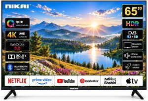 تلفزيون سمارت بدون اطار نيكاي، 65 بوصة، 4K، QLED، نظام ويب او اس، NIK65MEU4QLED - اسود product image