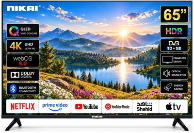 تلفزيون سمارت بدون اطار نيكاي، 65 بوصة، 4K، QLED، نظام ويب او اس، NIK65MEU4QLED - اسود product image 1