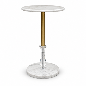 Metal and marble side table set, 3 pieces, 57x35 cm - white and gold product image 2