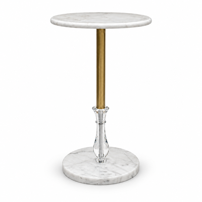Metal and marble side table set, 3 pieces, 57x35 cm - white and gold product image 2