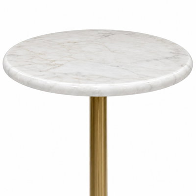 Metal and marble side table set, 3 pieces, 57x35 cm - white and gold product image 3