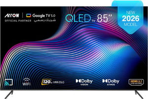 تلفزيون سمارت بدون اطار اركيو، 85 بوصة، QLED، 4K UHD، نظام جوجل، RO-85LCQ120 - اسود product image