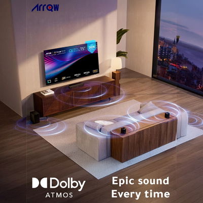 تلفزيون سمارت بدون اطار اركيو، 75 بوصة، QLED، 4K UHD، نظام جوجل، RO-75LCQ120 - اسود product image 7