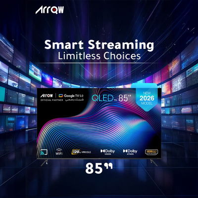 تلفزيون سمارت بدون اطار اركيو، 85 بوصة، QLED، 4K UHD، نظام جوجل، RO-85LCQ120 - اسود product image 3