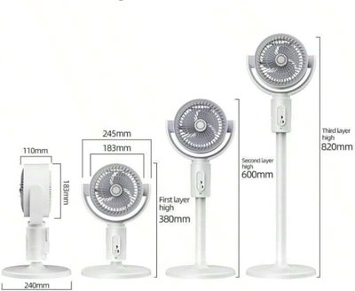 مروحة محمولة دينكس، 5 سرعات، 3 مستويات، DX2607 - ابيض product image 6