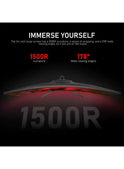 شاشة العاب منحنية نيكو، 34 بوصة،WQHD، 165 هرتز، منفذ USB Type-C، 27NMSX - اسود product image 5