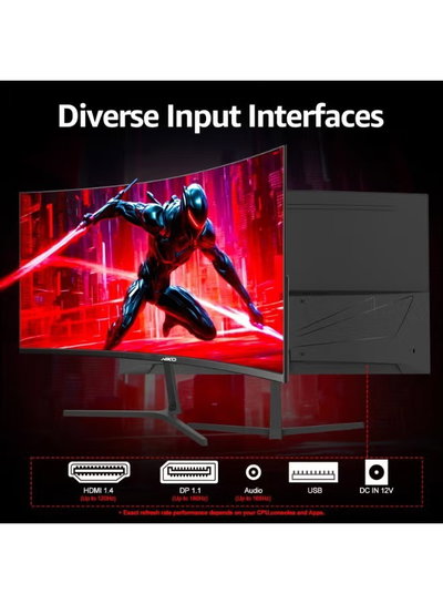 Niko 27NMSX  Curved Gaming Monitor, 27-inch, 2K, QHD, 165Hz, Eye Protection Technology- Black product image 3