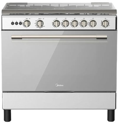 فرن غاز ميديا، 5 شعلات، 90 سم، 36LMG5G022 - فضي product image 1