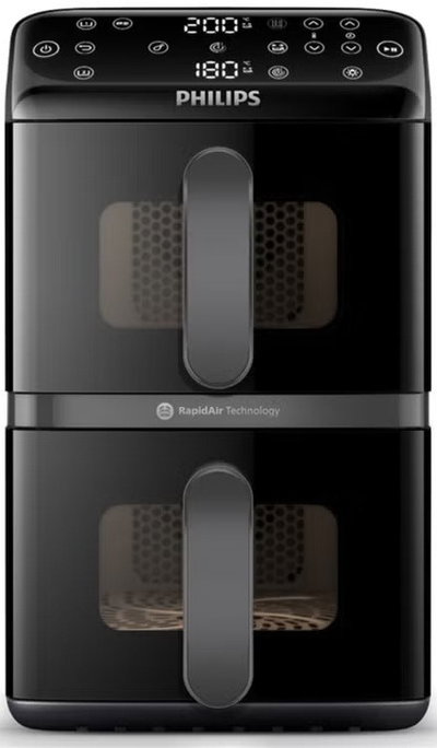 Philips Series 4000 NA460/00 Double Air Fryer, 2750W, 10L- Black product image 1