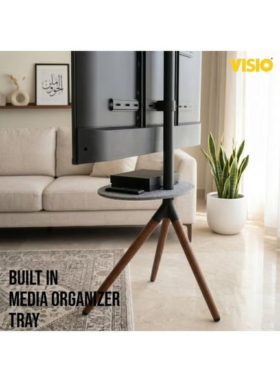 حامل تلفزيون ارضي معدن فيسيو، 32-75 بوصة،رف معدني، VWC3275 - اسود خشبي product image 3