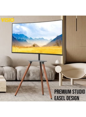 حامل تلفزيون ارضي معدن فيسيو، 32-75 بوصة،رف معدني، VWC3275 - اسود خشبي product image 2
