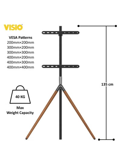 حامل تلفزيون ارضي معدن فيسيو، 23-55 بوصة،ثلاثي القوائم، VWC2355 - اسود خشبي product image 4