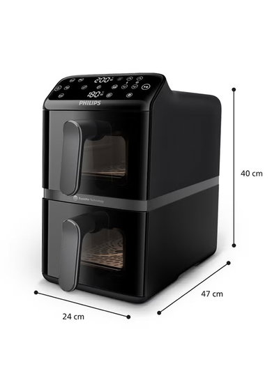 Philips Series 4000 NA460/00 Double Air Fryer, 2750W, 10L- Black product image 3