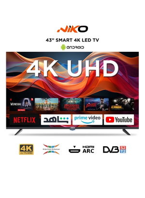 تلفزيون سمارت بدون اطار نيكو، 43 بوصة، 4K، رسيفر داخلي، نظام أندرويد 14، 43NSSX - اسود product image 2