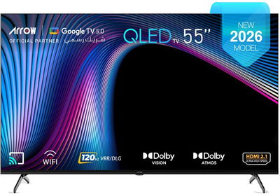 تلفزيون سمارت بدون اطار اركيو، 55 بوصة، QLED، 4K UHD، نظام جوجل، RO-55LCQ120 - اسود product image 1