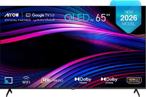 تلفزيون سمارت بدون اطار اركيو، 65 بوصة، QLED، 4K UHD، نظام جوجل، RO-65LCQ120 - اسود product image