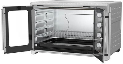 فرن كهربائي ويننج ستار، 75 لتر، 2800 واط، باب زجاج، شواية دوارة، ST-9851 - فضي product image 3