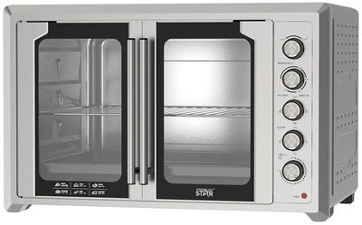 فرن كهربائي ويننج ستار، 100 لتر، 2800 واط، باب زجاج، شواية دوارة، ST-9852 - فضي product image 7