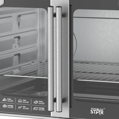 فرن كهربائي ويننج ستار، 75 لتر، 2800 واط، باب زجاج، شواية دوارة، ST-9851 - فضي product image 4