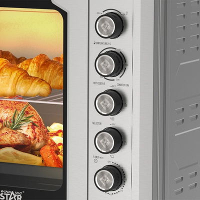 فرن كهربائي ويننج ستار، 100 لتر، 2800 واط، باب زجاج، شواية دوارة، ST-9852 - فضي product image 6
