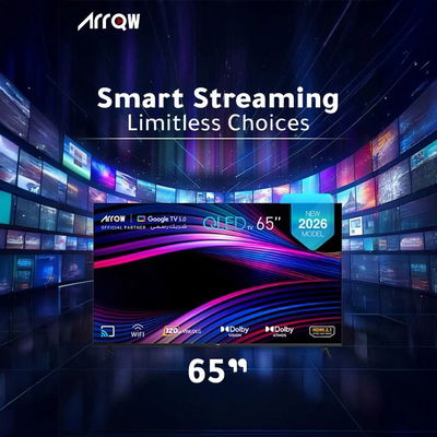 تلفزيون سمارت بدون اطار اركيو، 65 بوصة، QLED، 4K UHD، نظام جوجل، RO-65LCQ120 - اسود product image 6