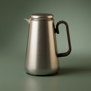 Al Saif Gallery Stainless Steel Thermos, 0.5 Liter, Heat-Resistant Glass Interior, Push Button, Self-Service - Wood Grain Silver product image