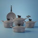 Tornado Granite Cookware Set, 9 Pieces, 20 / 24 / 24 / 28 / (28) cm, Korean - Gray product image 1