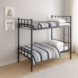 سرير مزدوج حديد، 153×90×190 سم - أسود product image 2