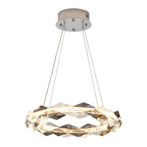 Meshkati Modern circular interlocking chandelier, 3 sizes, 3000 Kelvin, LED, 220 Watt, acrylic aluminum - rose pink product image