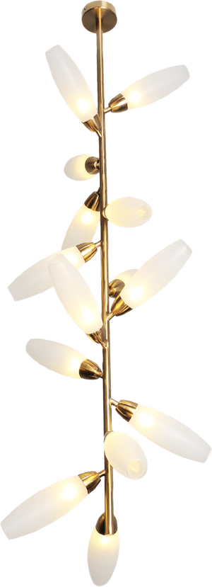 Meshkati modern chandelier, 14 bulbs, 150 x 50 cm, LED, G9 base, glass aluminum - gold product image 2