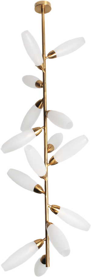 Meshkati modern chandelier, 14 bulbs, 150 x 50 cm, LED, G9 base, glass aluminum - gold product image