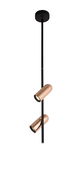 Meshkati modern pendant lighting, 2 bulbs, 117.5 x 15 cm, aluminum and glass - black copper product image 1