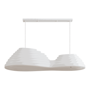 ثريا مودل مشكاتي، معلقة بالسقف، 2 لمبة، ألومنيوم أكريليك - أبيض product image 2