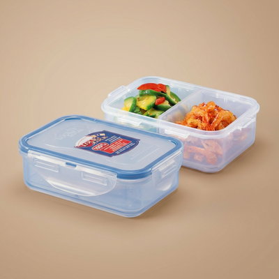 علبة تخزين طعام بلاستيك لوك اند لوك، 13,5×10,2×5,1 سم، غطاء - شفاف ازرق product image 1