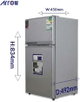 ثلاجة ديفروست ارو، 80 لتر، 2.8 قدم، فريزر علوي، RO-119RDK - فضي product image 5