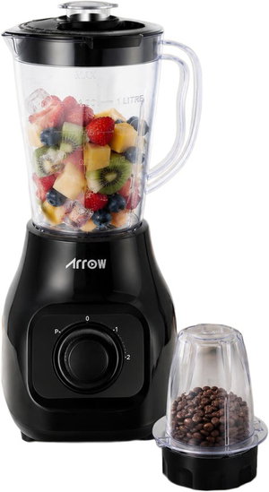 Arrow RO-12PBD Electric Blender, 350W, 1L, 2-in-1, Fast - Black product image
