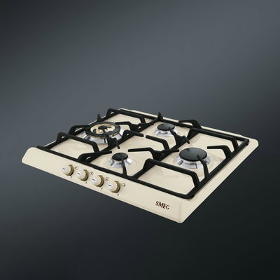 موقد سطح طاولة غاز مدمج ستانلس ستيل سميج، 60×50 سم، 4 شعلات، SR764PO - كريمي product image 3