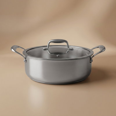 Mr. Cook Titan Stainless Steel Casserole, 26Cm, Lid - Silver product image 1