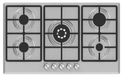 موقد غاز مدمج كومتل، 90×60 سم، 5 شعلات، M9-50BTF - فضي product image 1