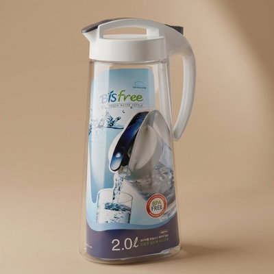 زجاجة تريتان بلاستيك لوك اند لوك، 2 لتر، فلتر، غطاء - ابيض شفاف product image 1