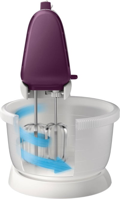 عجانة فيليبس فيفا كولكشن، 450 واط، 3 لتر، وعاء، 5 سرعات، HR3745/11 - أبيض وأرجواني product image 4