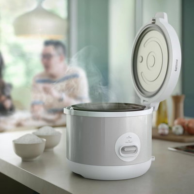 Philips Hd3008/30 Rice Cooker, 775W, 1.8L, Aluminum Pot - White Gray product image 5