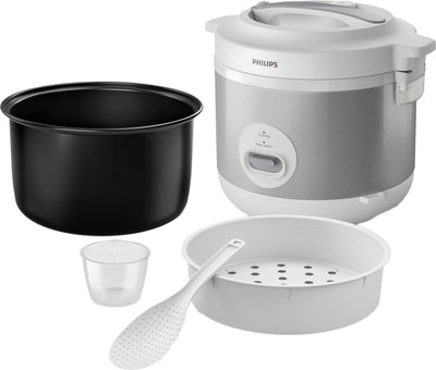Philips Hd3008/30 Rice Cooker, 775W, 1.8L, Aluminum Pot - White Gray product image 4