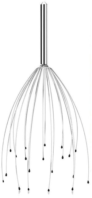 Manual head massager, 20 bristles - Silver product image