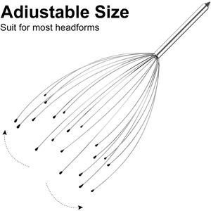 Manual head massager, 20 bristles - Silver product image 2