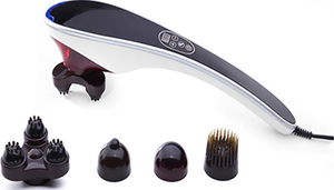 Electric massager, 4 control levels, 4 massage heads - Black product image