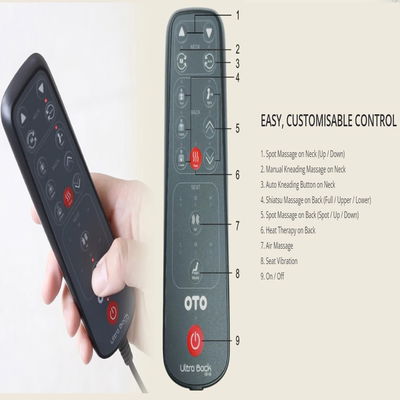 نصف كرسي مساج انتويت الترا باك، تدليك 3D، وتحكم سلكي، 8 رؤوس تدليك - اسود product image 5